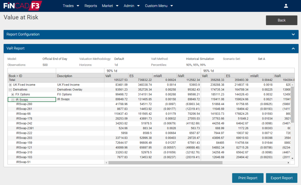 screenshot of FINCAD Analytics Suite